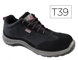 Zapatos de seguridad de piel de serraje suela de composite negro talla 39